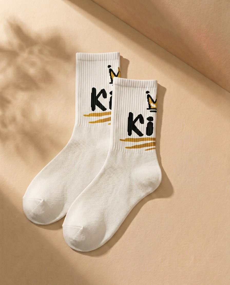 Streetwear Cartoon Character Socks – 3 Pair Pack (White, Red, Brown)