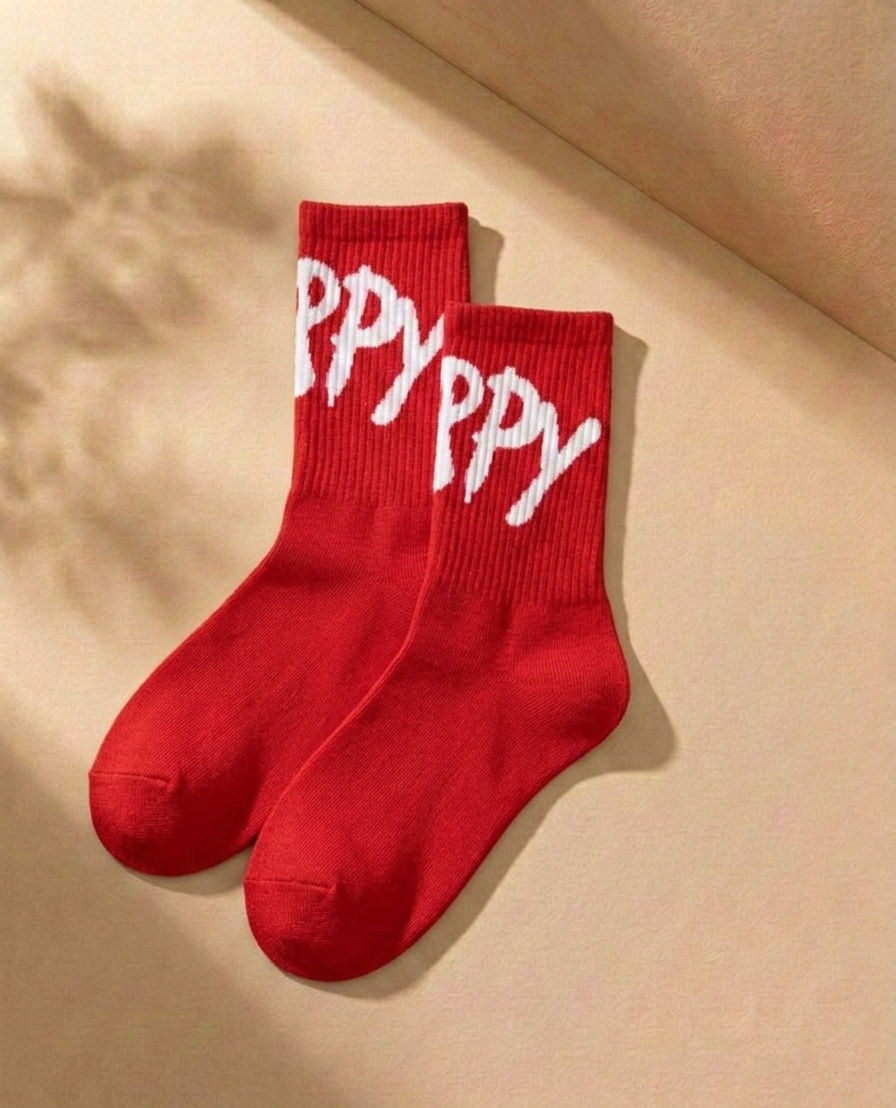 Streetwear Cartoon Character Socks – 3 Pair Pack (White, Red, Brown)