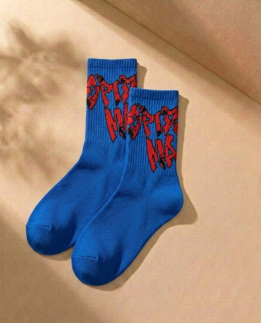 Streetwear Graffiti Crew Socks Combo (3 Pairs) – Bold Graphic Cotton Socks