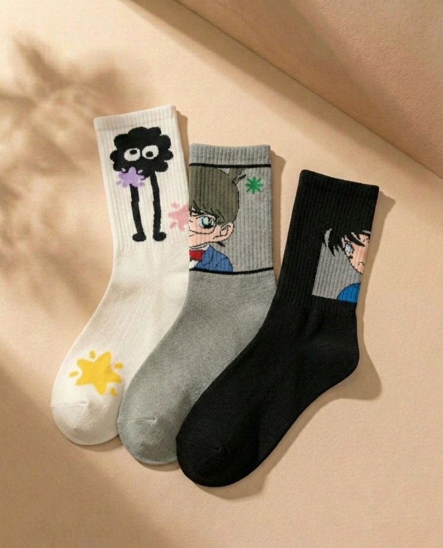 Anime Detective Crew Socks — 3-Pack | Streetwear Edition