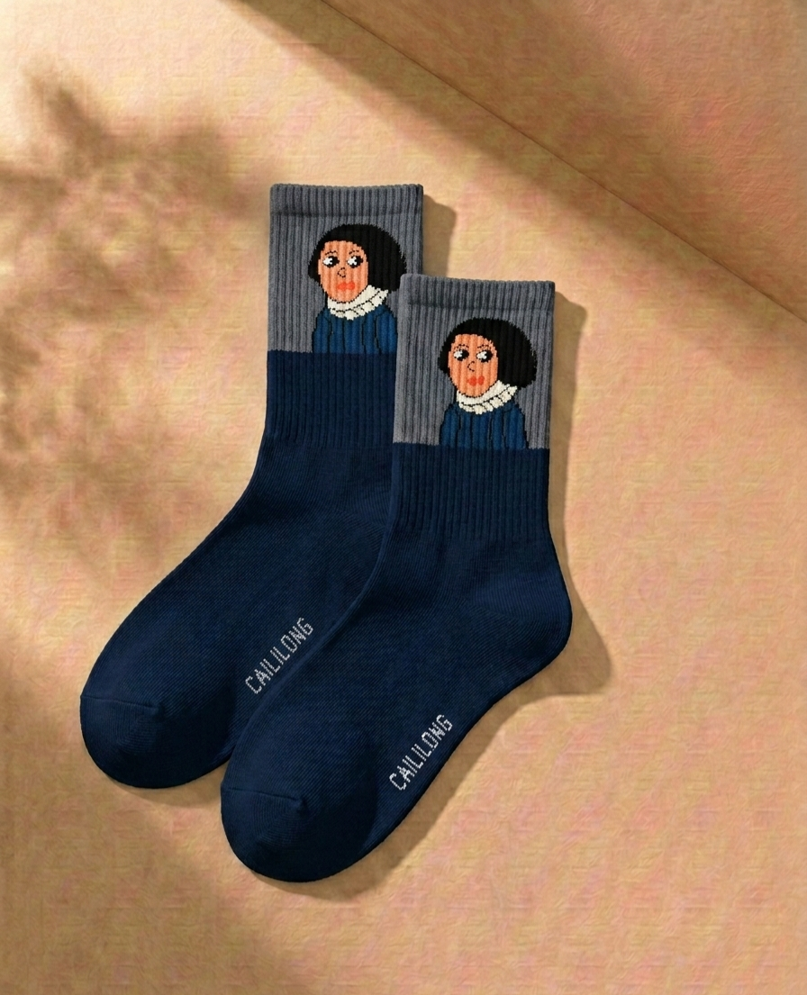 Art Character Crew Socks – Unisex Cotton Graphic Socks