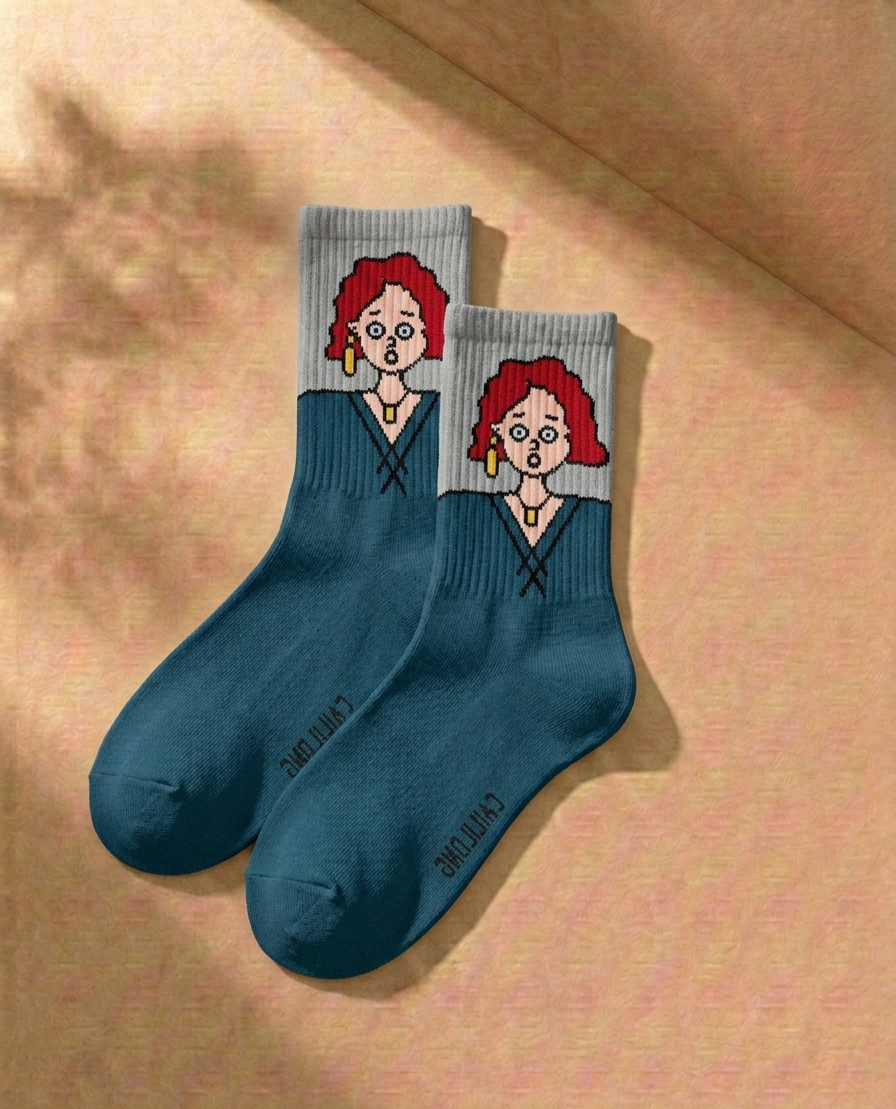 Art Character Crew Socks – Unisex Cotton Graphic Socks