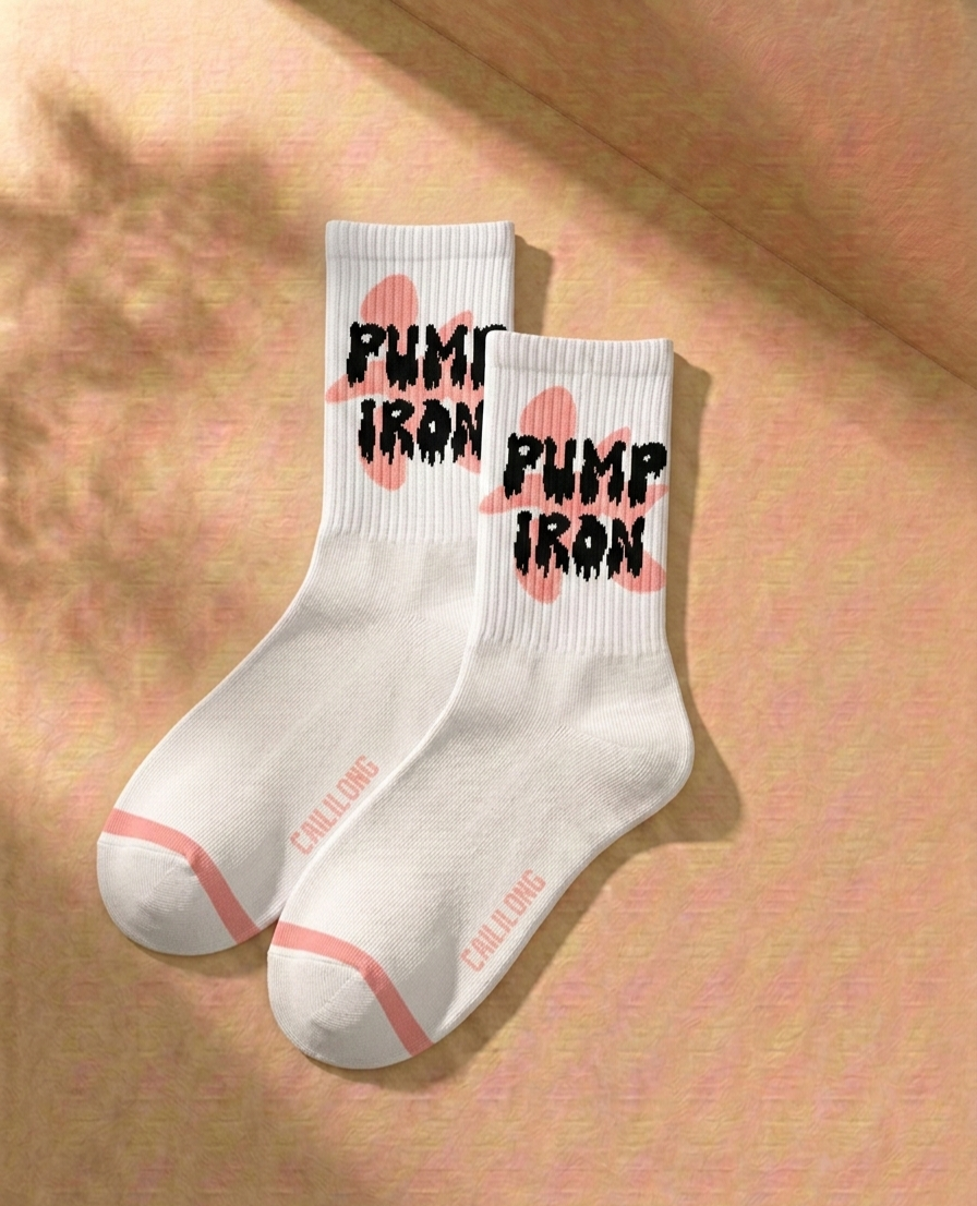 Pump Iron & Vibe Crew Socks —  Slogan Street Drop 3-Pack Socks