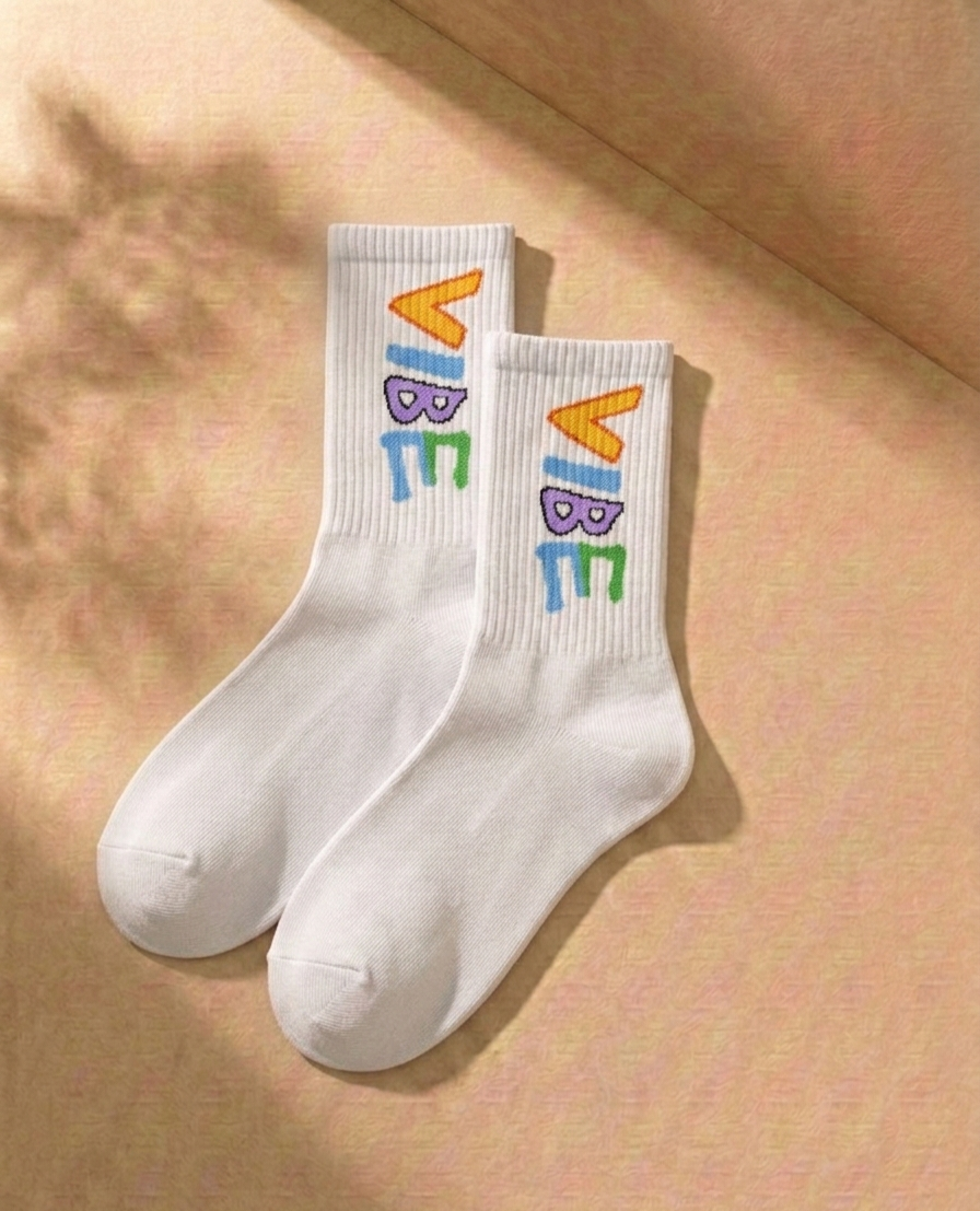 Pump Iron & Vibe Crew Socks —  Slogan Street Drop 3-Pack Socks