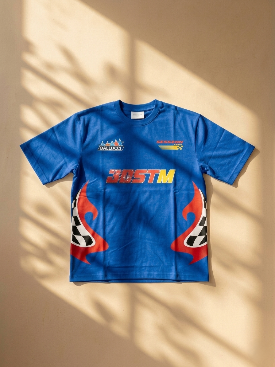 30STM Racing Graphic Tee – Royal Blue  Moto Street Edition