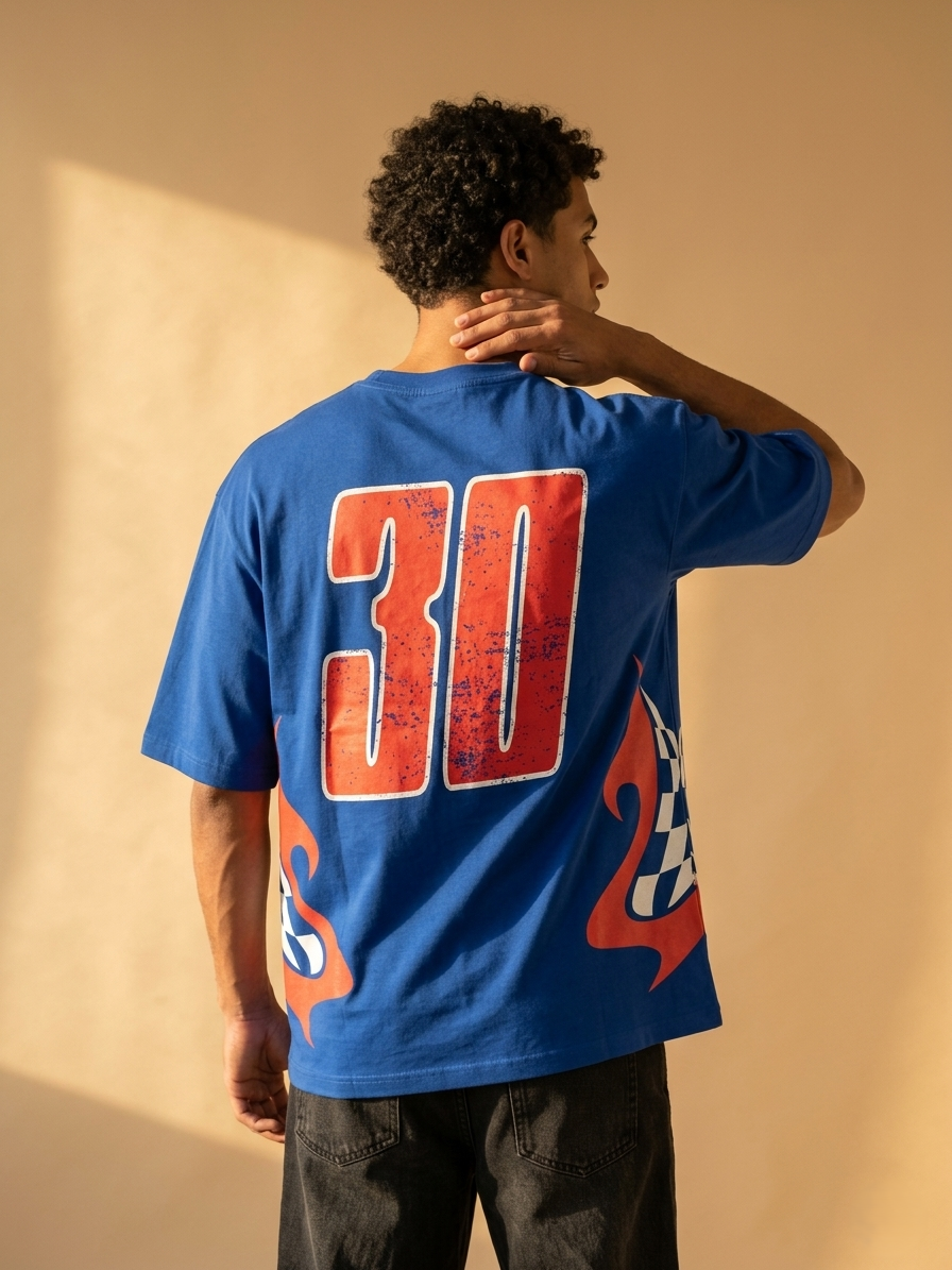 30STM Racing Graphic Tee – Royal Blue  Moto Street Edition