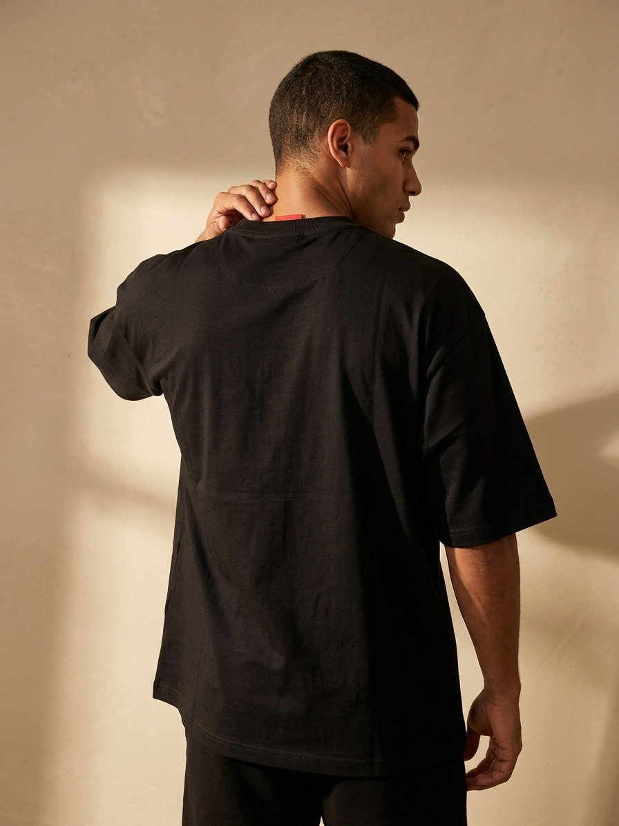 Italian Racing Streetwear Tee – Black Motorsport Graphic Oversized T-Shirt