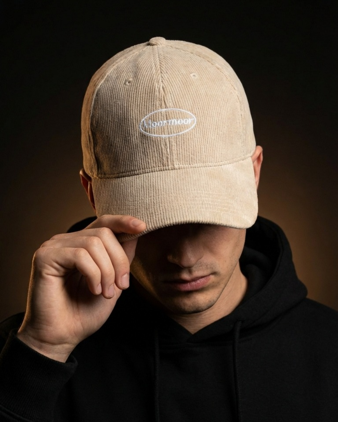 MoorMoor Corduroy bedge Streetwear Cap – Embroidered Urban Brown Baseball Hat