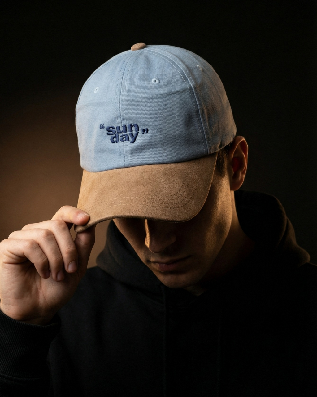 Two-Tone Streetwear Dad Cap –  “Sun Day” Embroidered Hat