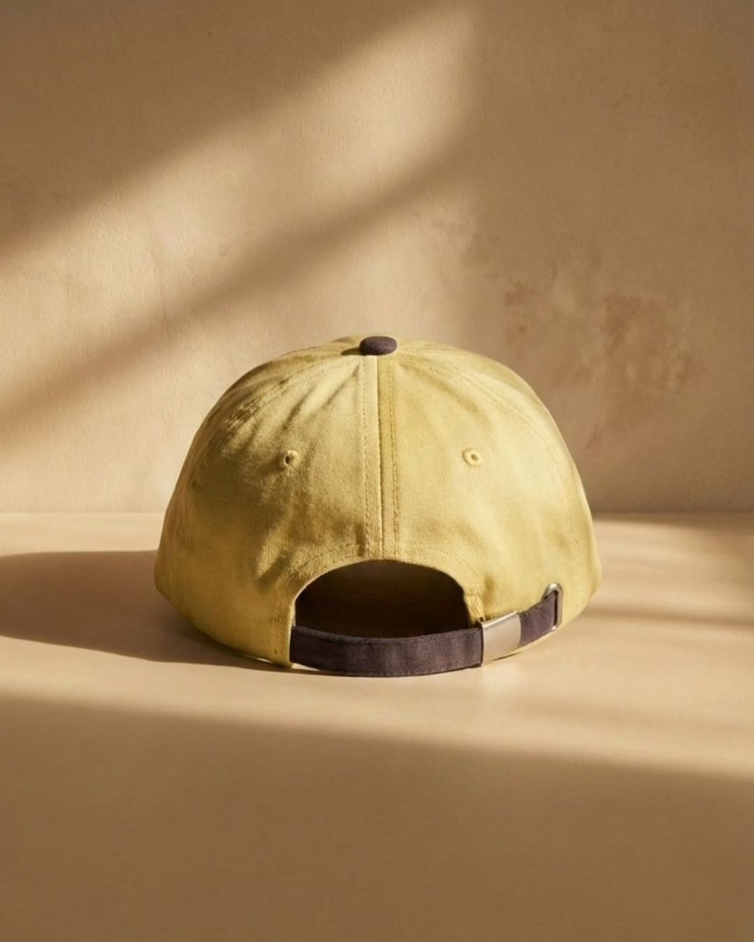 Two-Tone Streetwear Dad Cap – “Sun Day” Embroidered Yellow & Brown Hat