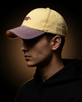 Two-Tone Streetwear Dad Cap – “Sun Day” Embroidered Yellow & Brown Hat