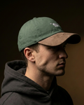 Two-Tone Streetwear Dad Cap –   Green & Brown Distressed “Sun Day” Embroidered Hat