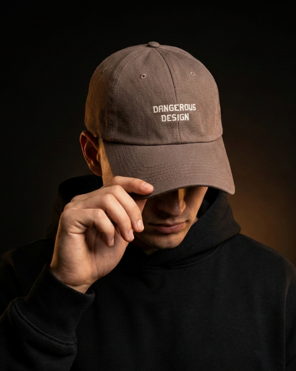 Dangerous Design Brown Streetwear Cap – Minimalist Urban Baseball Hat