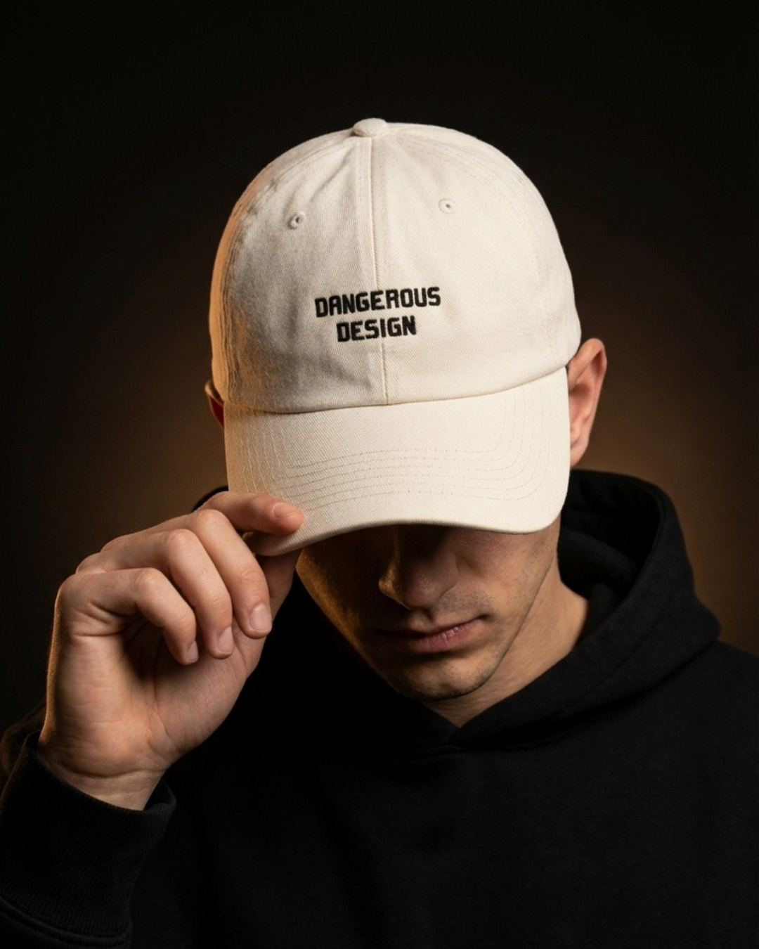 Dangerous Design Beige Dad Hat – Minimalist Urban Baseball Hat