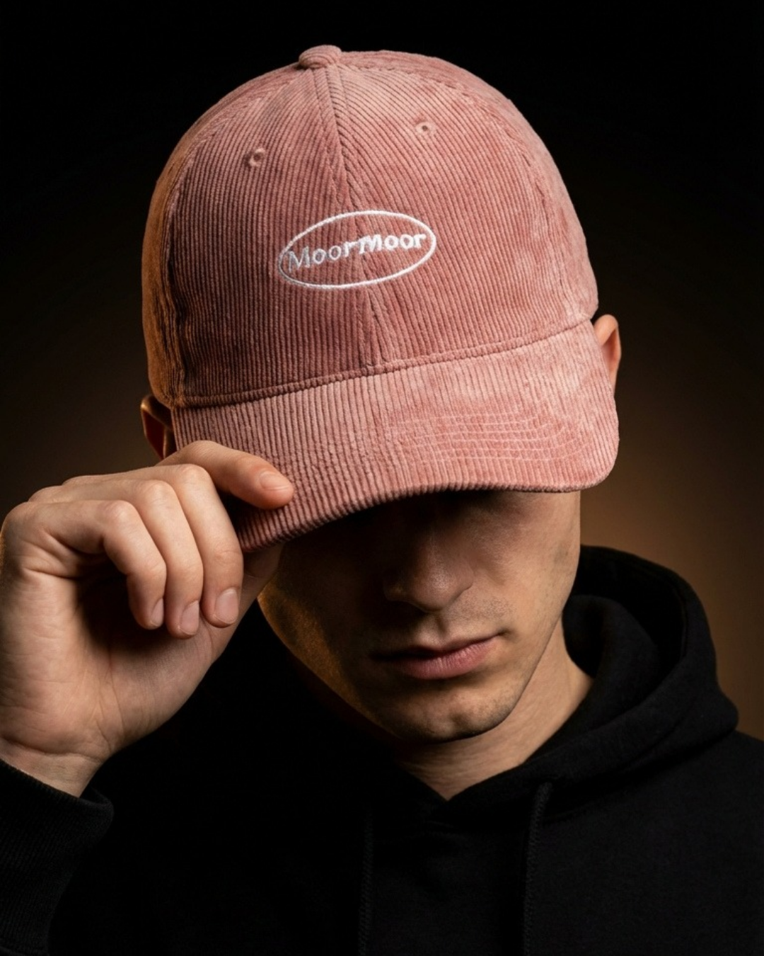 MoorMoor Corduroy PINK Streetwear Cap – Embroidered Urban Brown Baseball Hat