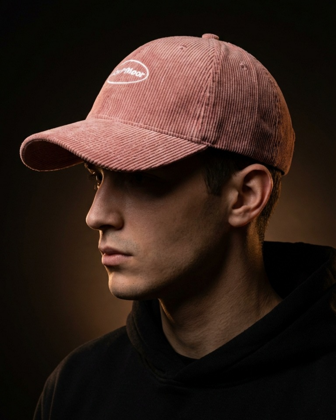 MoorMoor Corduroy PINK Streetwear Cap – Embroidered Urban Brown Baseball Hat